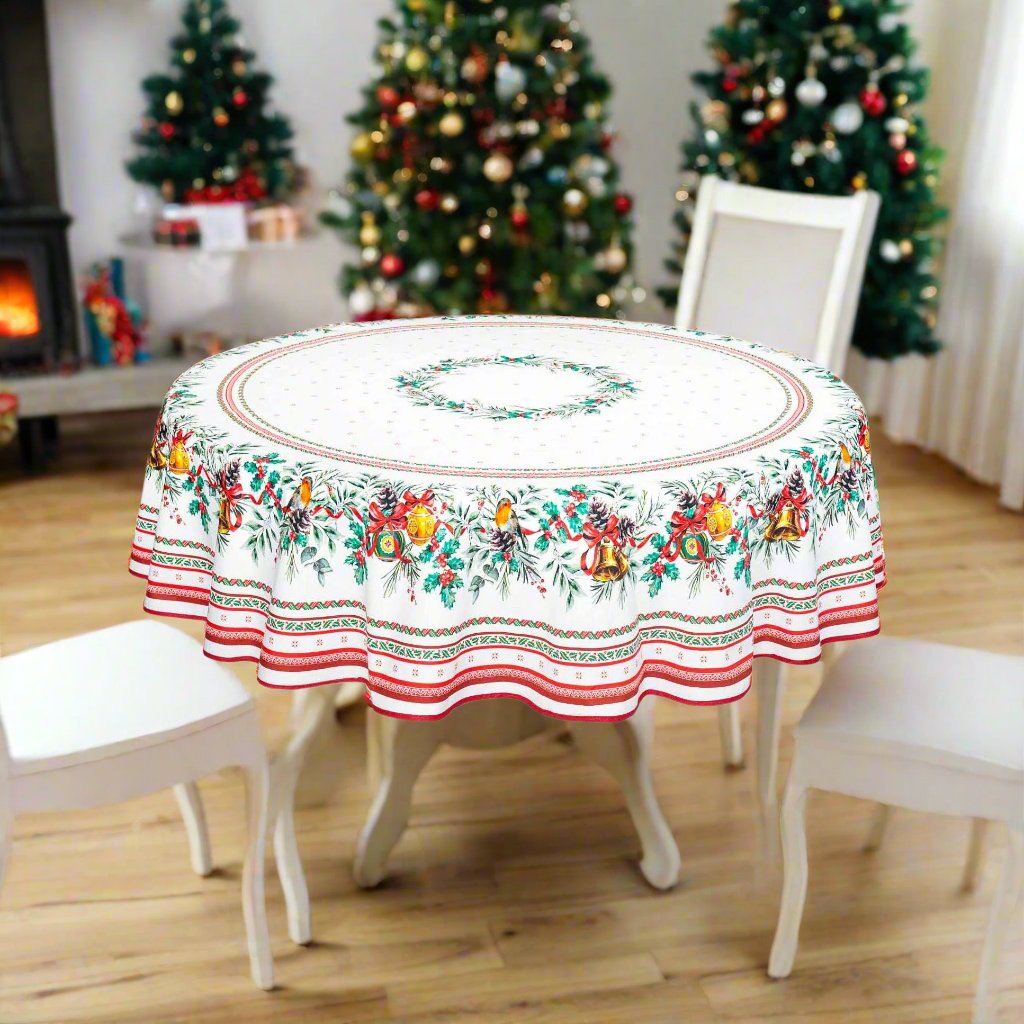 Winter Christmas tablecloth. Round tablecloth. Tapestry tablecloth. Holiday decorative table cover. Christmas home selling decor tablecloth