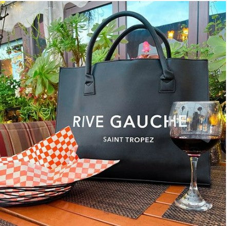 Rive Gauche - Saint Tropez, Vegan Leather Tote, Black – Au Bon Goût Boutique
