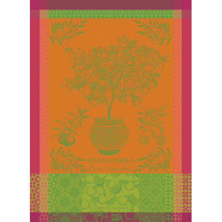 Garnier-Thiebaut Les Oranges Mandarine Jacquard Kitchen Towel