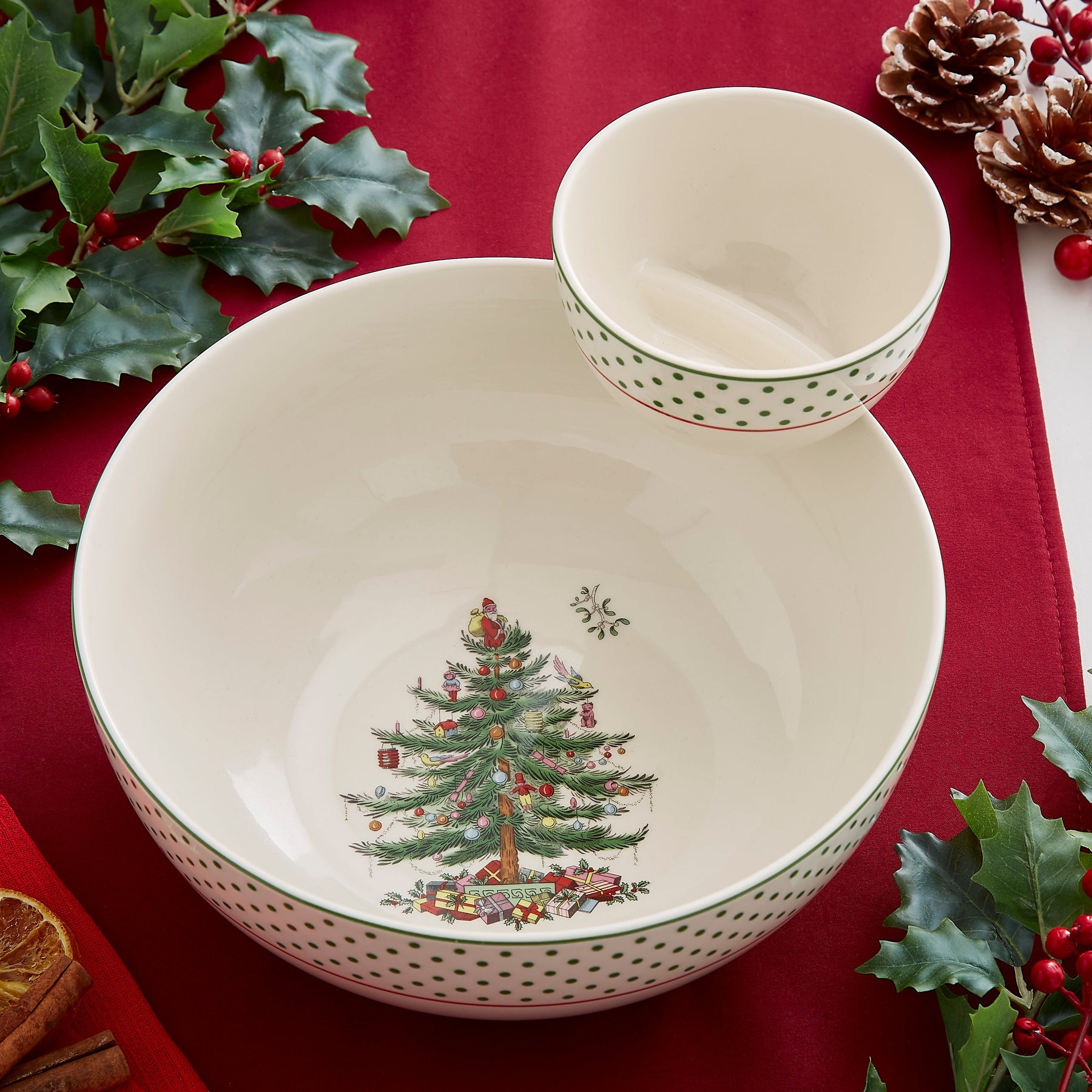 Pimpernel Spode Christmas Tree Polka Dot Tiered Piece 10