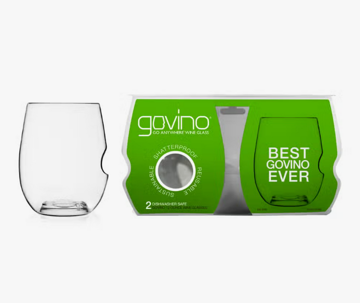 Govino, Set of 2, 'Best Ever Govino' Stemless Wine Glasses, 12 oz – Au Bon  Goût Boutique
