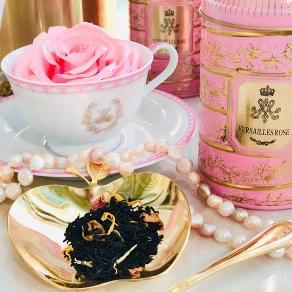 Nina's Paris, Versailles Rose Flavored Black Tea in Pink Tin, 3.5