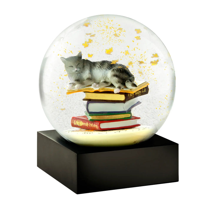 COOLGLOBES スノードーム Cat on Book 気泡あり Cool Snow Globe, 