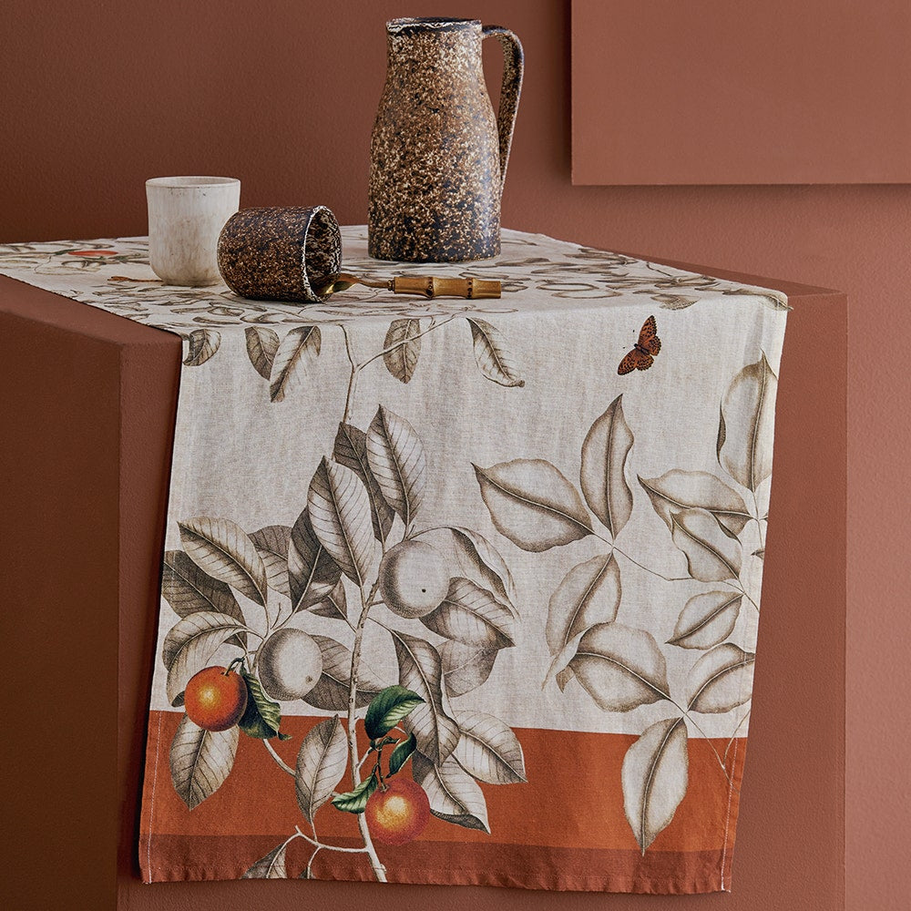Garnier Thiebaut Mandarines Rouille Tablecloth Cotton Linen Blend Au Bon Gout Boutique