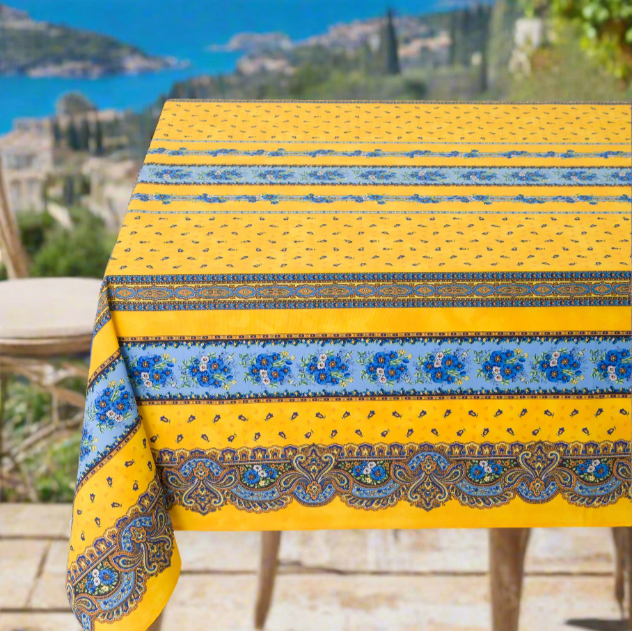 Tissus Tosseli, Provence Traditions Yellow Coated 71