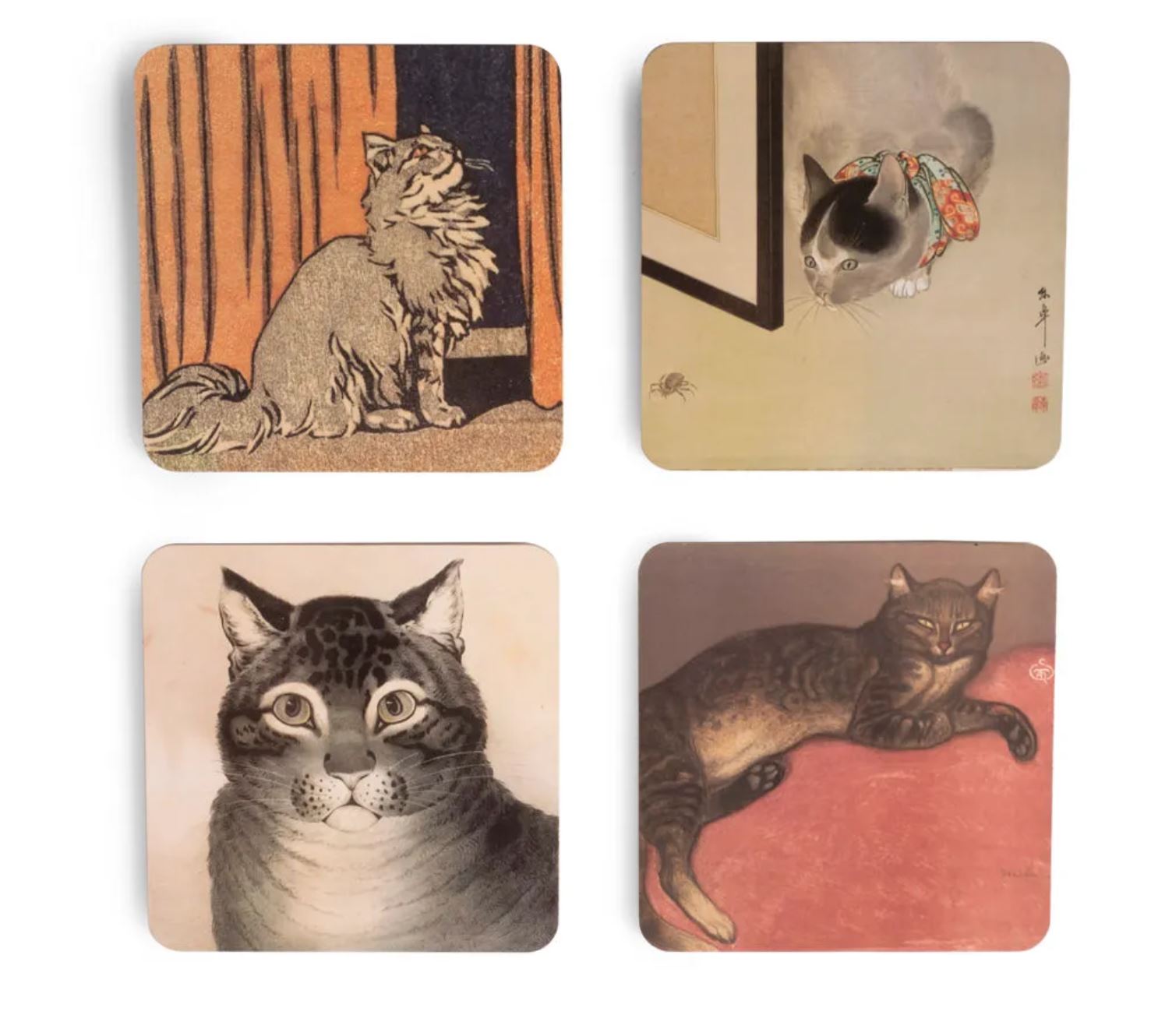 Metropolitan Museum of Art, Met Cats Coasters, Set of 4