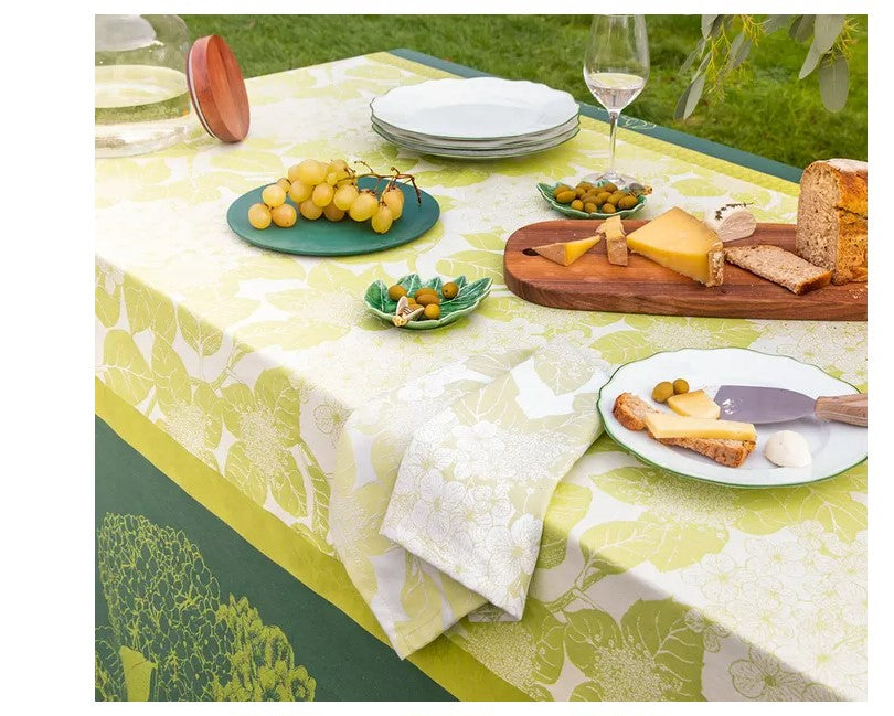 Nappe Rectangulaire Garnier Thiebaut 69x98 Cm Motif Mille Hortensias Vert - Coton - Neuf Avec étiquette