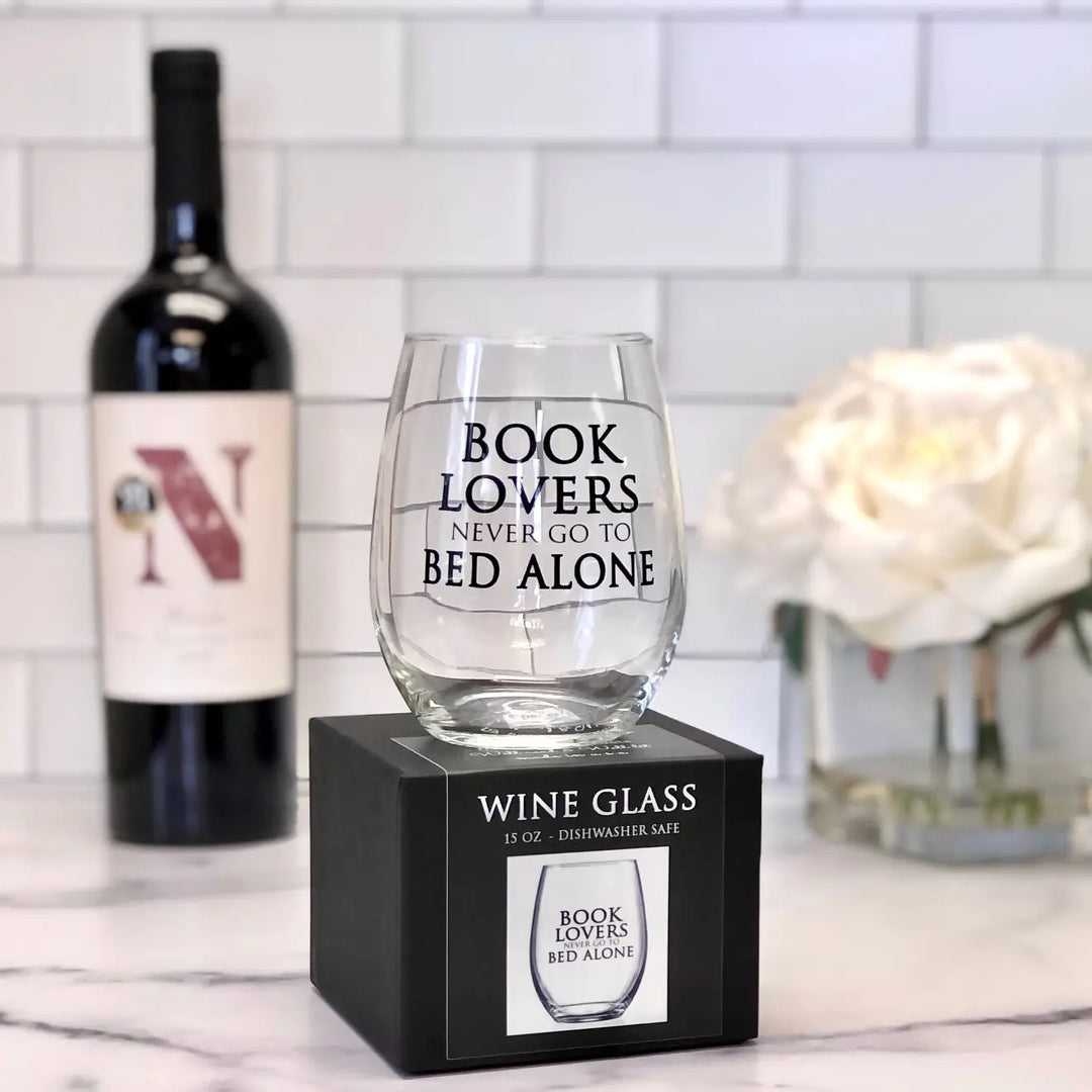 15 ounce stemless wine glass gift boxes Literary Gifts, 