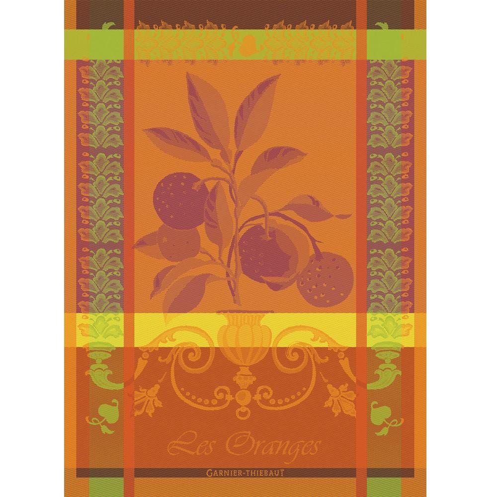 Garnier-Thiebaut Les Oranges Mandarine Jacquard Kitchen Towel